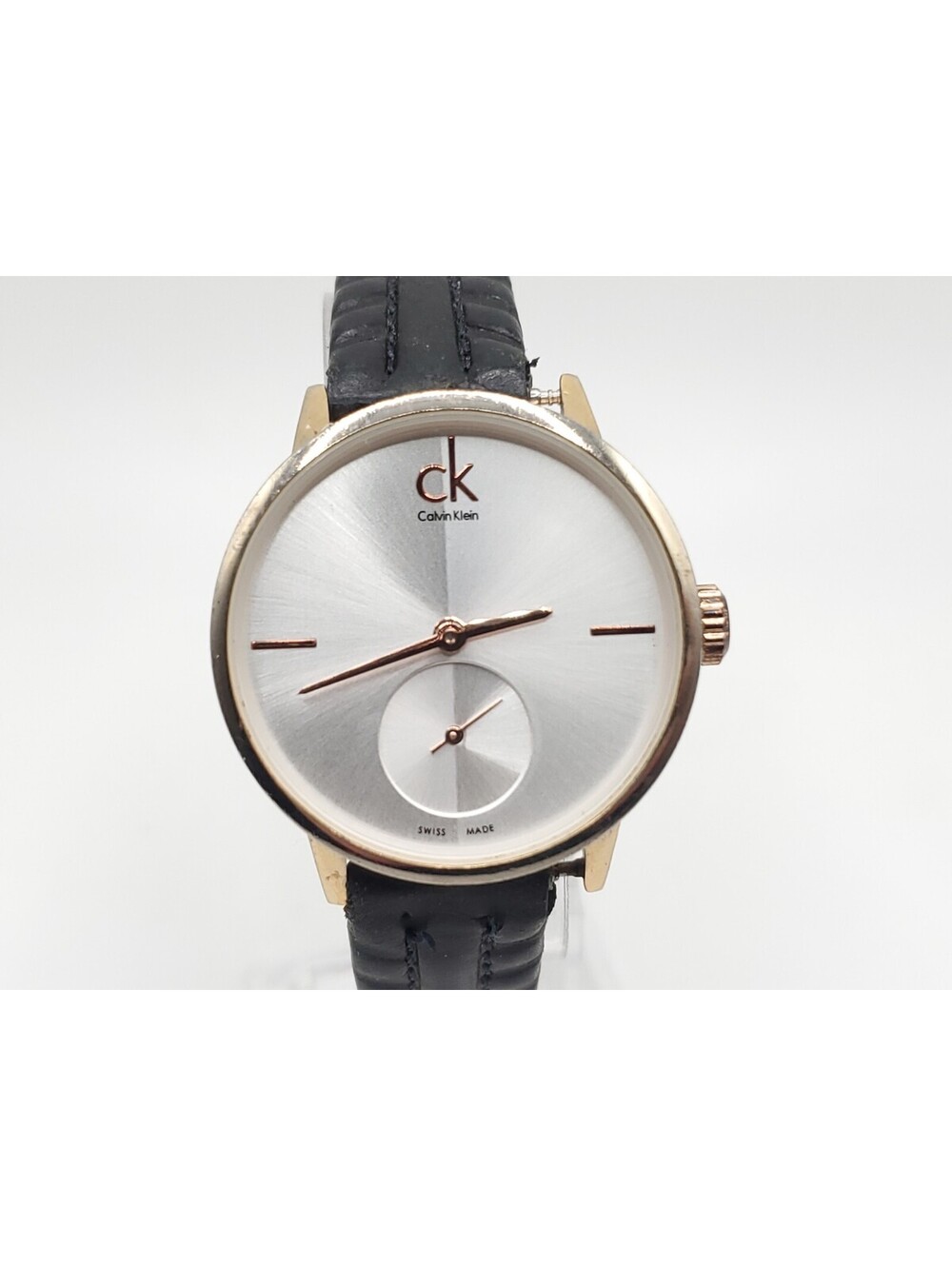 Calvin Klein 1090 Small Seconds Watch Women 32mm Silver Dial New Battery